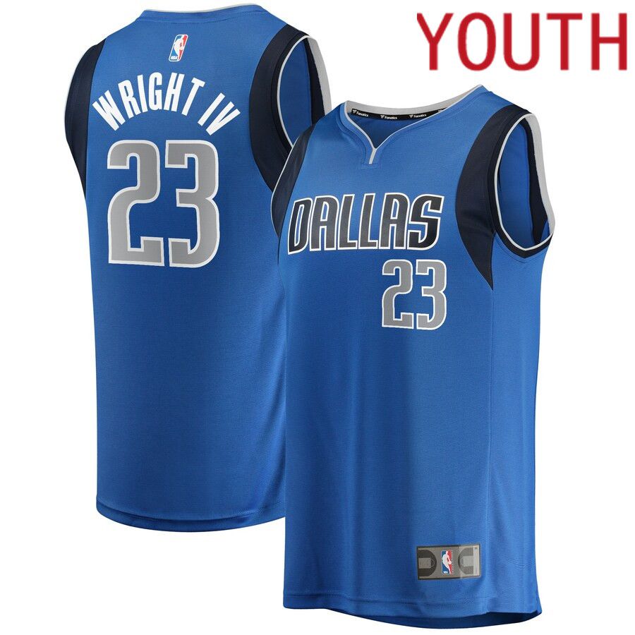 Youth Dallas Mavericks #23 McKinley Wright IV Fanatics Branded Blue Fast Break Player NBA Jersey->youth nba jersey->Youth Jersey